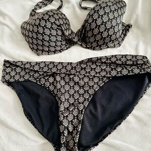 Athleta Black and White Polka Dot Bikini